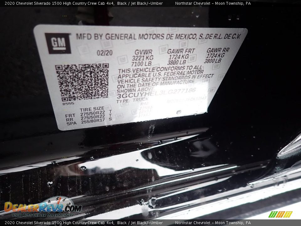 2020 Chevrolet Silverado 1500 High Country Crew Cab 4x4 Black / Jet Black/­Umber Photo #17