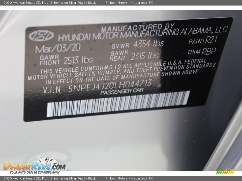 2020 Hyundai Sonata SEL Plus Shimmering Silver Pearl / Black Photo #23