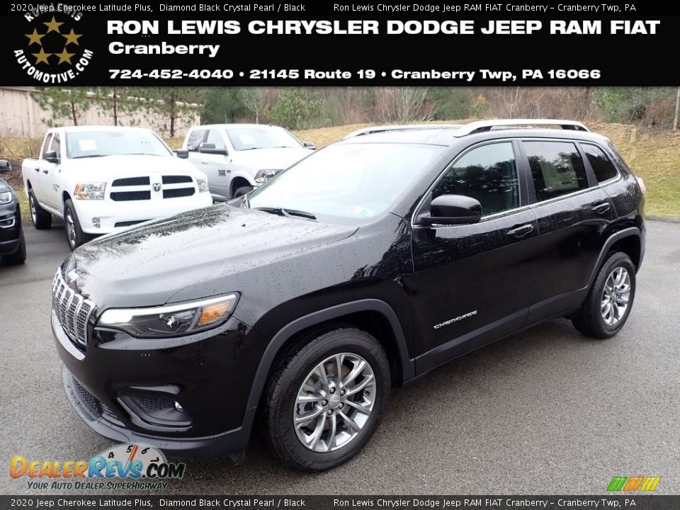 2020 Jeep Cherokee Latitude Plus Diamond Black Crystal Pearl / Black Photo #1