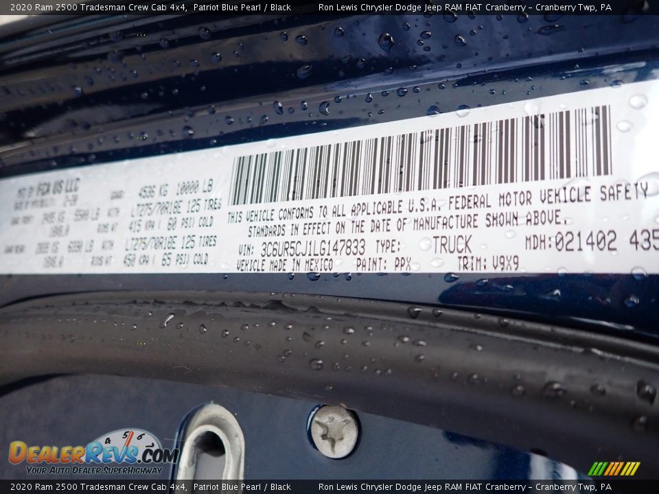 2020 Ram 2500 Tradesman Crew Cab 4x4 Patriot Blue Pearl / Black Photo #14