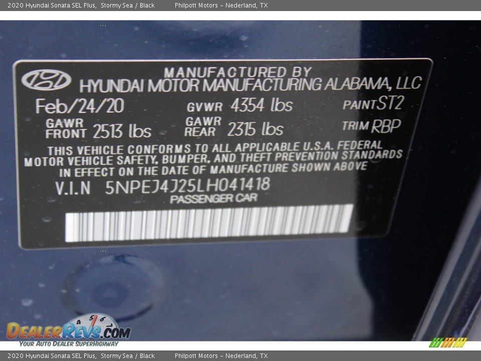 2020 Hyundai Sonata SEL Plus Stormy Sea / Black Photo #25