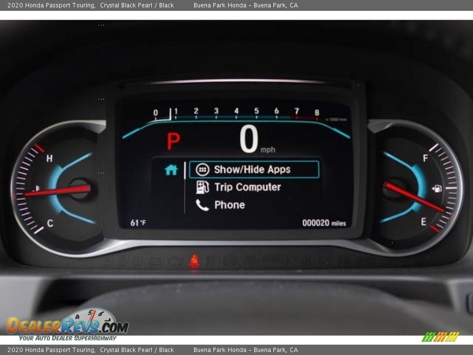 2020 Honda Passport Touring Crystal Black Pearl / Black Photo #18