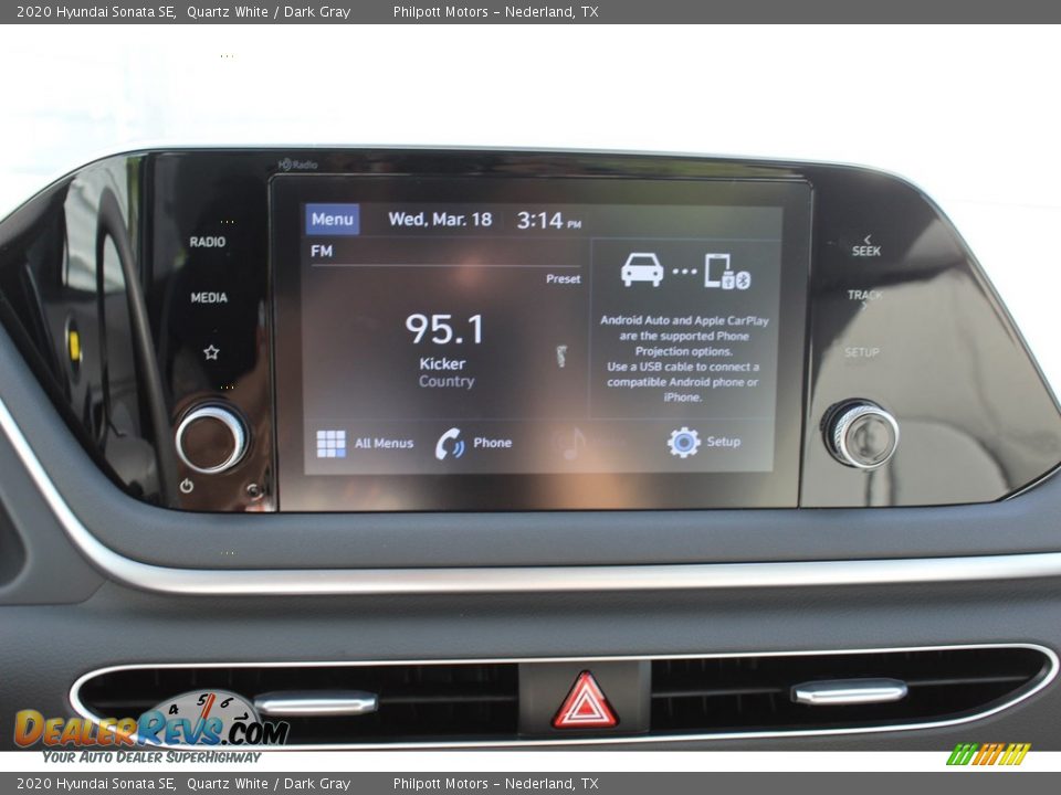 2020 Hyundai Sonata SE Quartz White / Dark Gray Photo #15