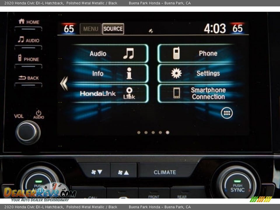 2020 Honda Civic EX-L Hatchback Polished Metal Metallic / Black Photo #31