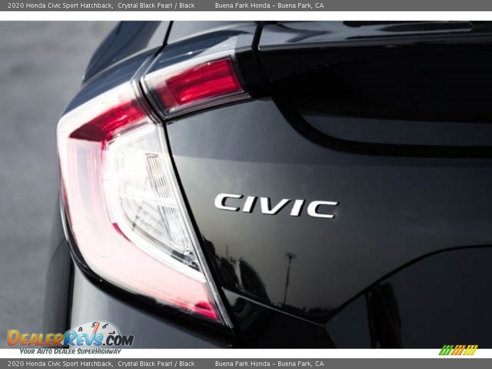 2020 Honda Civic Sport Hatchback Crystal Black Pearl / Black Photo #6