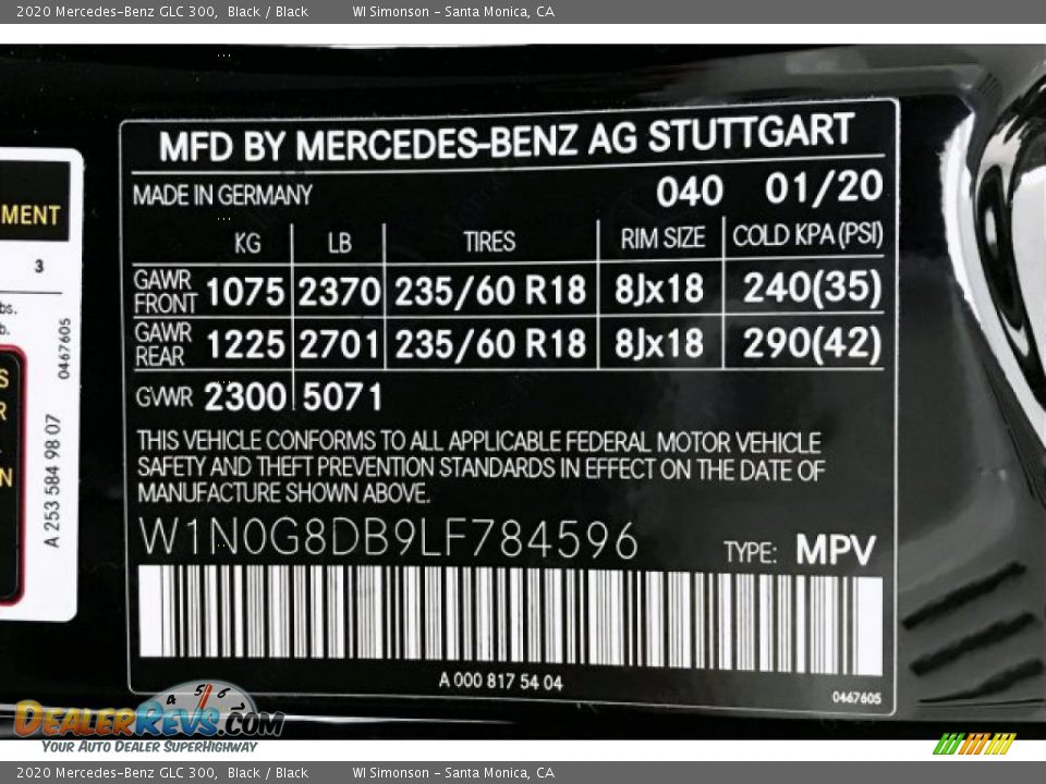 2020 Mercedes-Benz GLC 300 Black / Black Photo #10