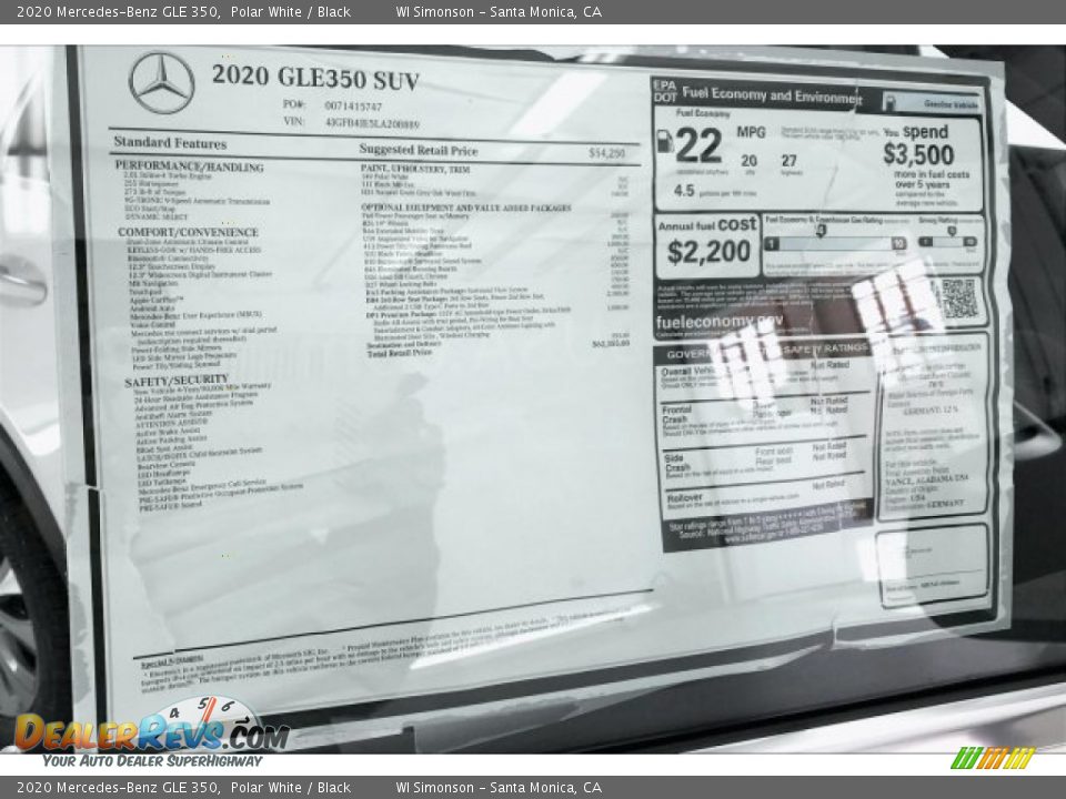 2020 Mercedes-Benz GLE 350 Polar White / Black Photo #10