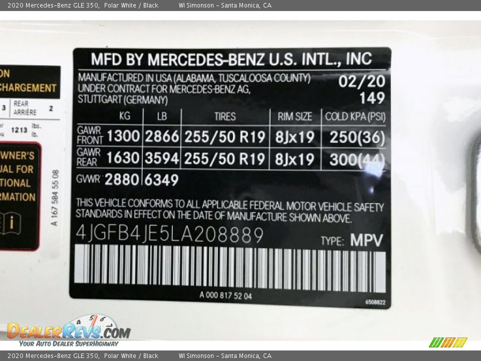 2020 Mercedes-Benz GLE 350 Polar White / Black Photo #11