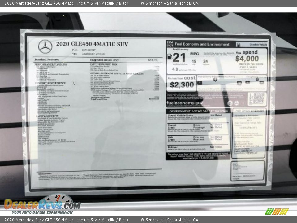 2020 Mercedes-Benz GLE 450 4Matic Iridium Silver Metallic / Black Photo #10