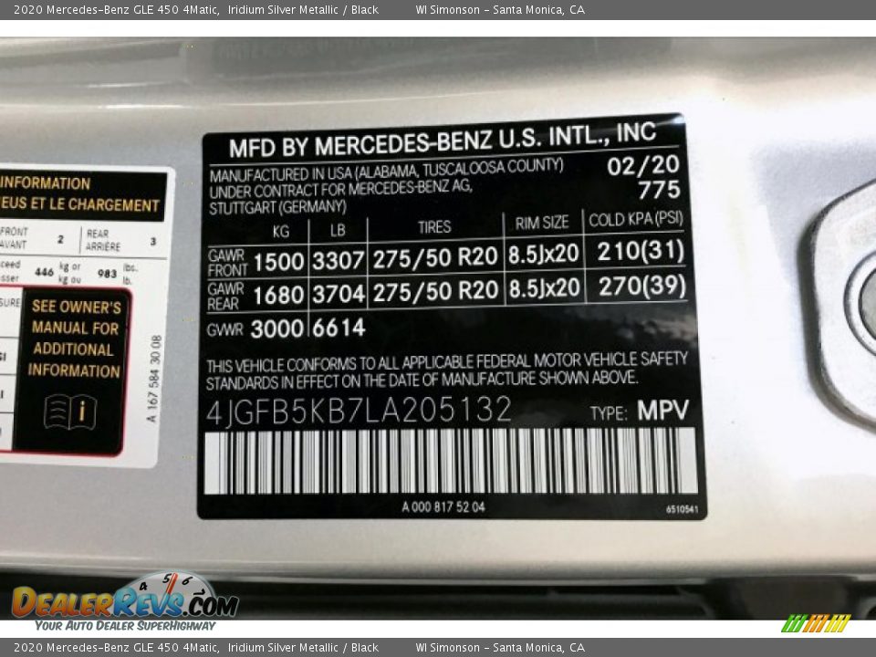 2020 Mercedes-Benz GLE 450 4Matic Iridium Silver Metallic / Black Photo #11