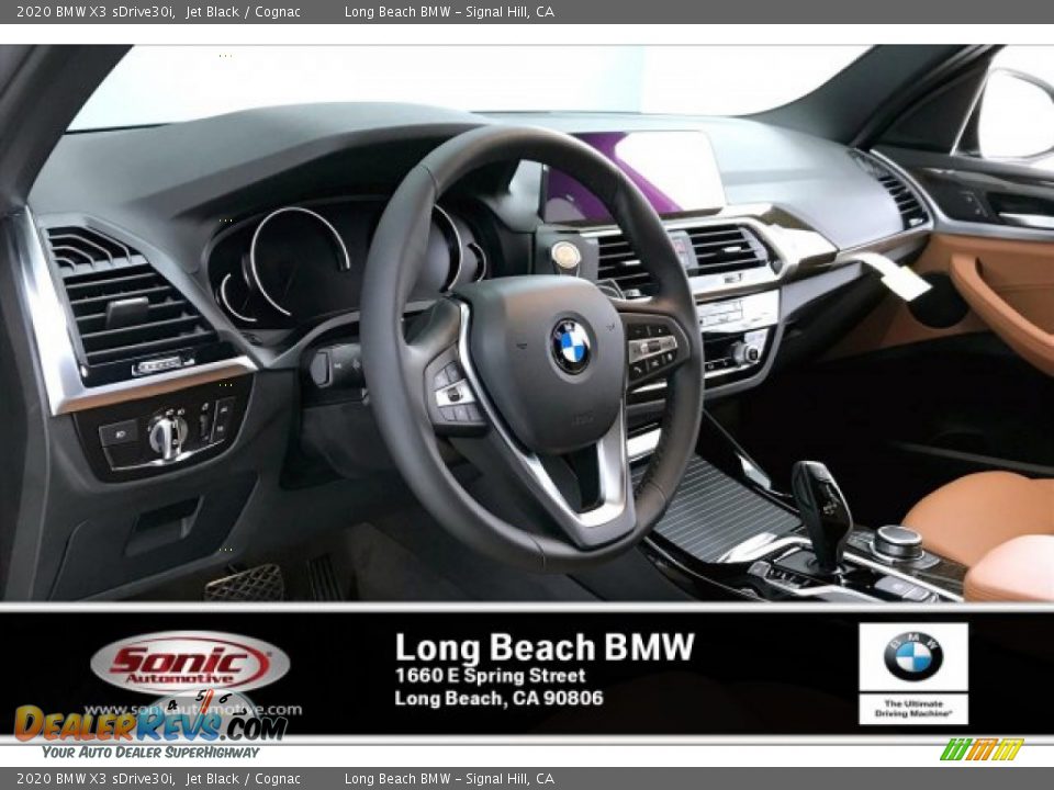 2020 BMW X3 sDrive30i Jet Black / Cognac Photo #7