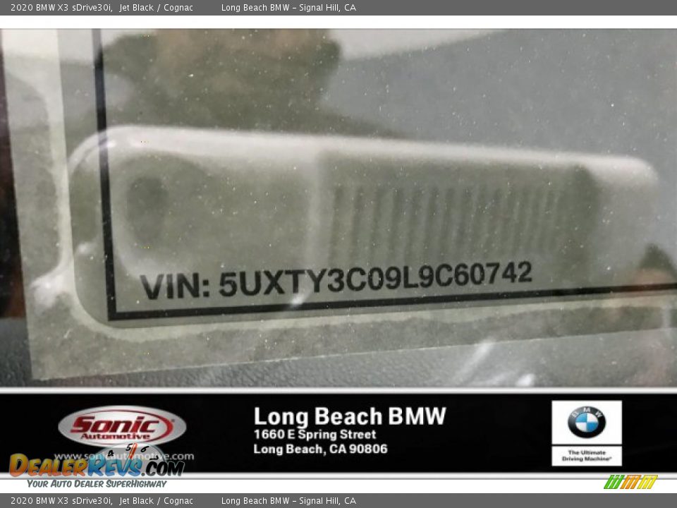 2020 BMW X3 sDrive30i Jet Black / Cognac Photo #18