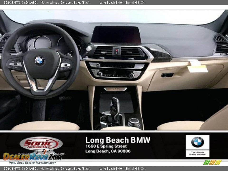 2020 BMW X3 sDrive30i Alpine White / Canberra Beige/Black Photo #5