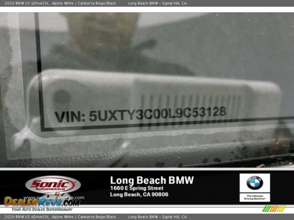 2020 BMW X3 sDrive30i Alpine White / Canberra Beige/Black Photo #18