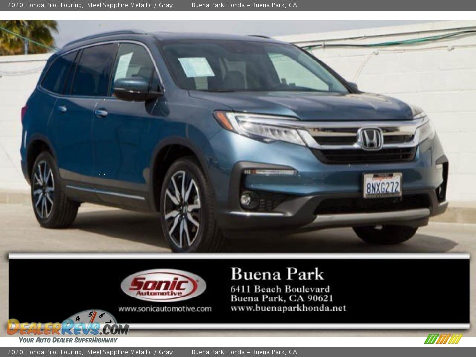 2020 Honda Pilot Touring Steel Sapphire Metallic / Gray Photo #1