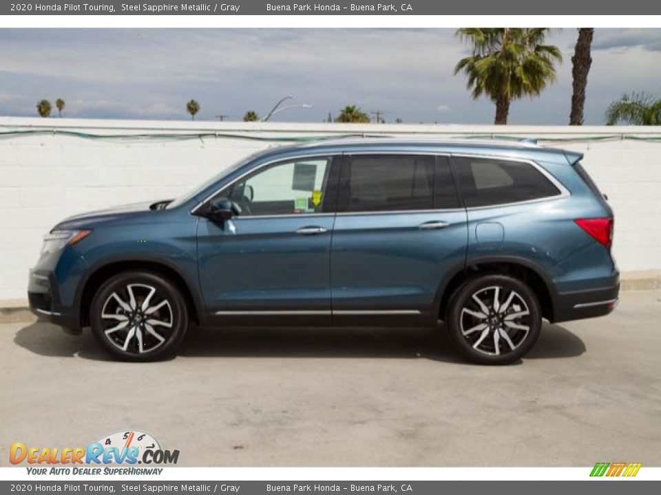 2020 Honda Pilot Touring Steel Sapphire Metallic / Gray Photo #8