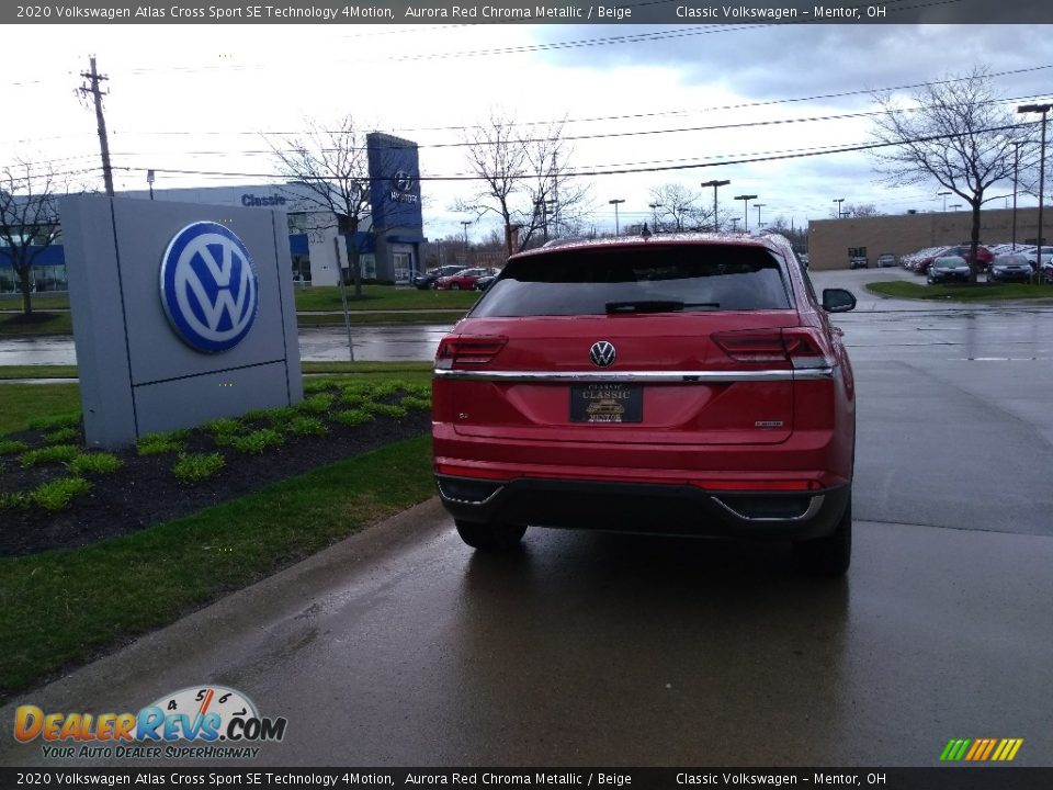 2020 Volkswagen Atlas Cross Sport SE Technology 4Motion Aurora Red Chroma Metallic / Beige Photo #3