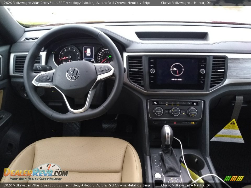 2020 Volkswagen Atlas Cross Sport SE Technology 4Motion Aurora Red Chroma Metallic / Beige Photo #4