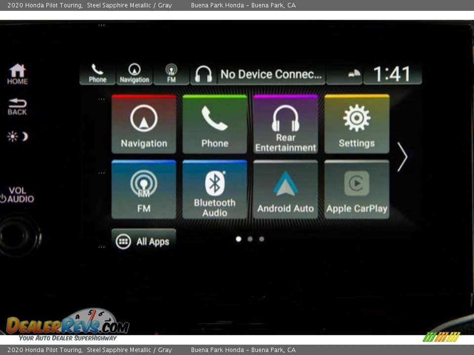 2020 Honda Pilot Touring Steel Sapphire Metallic / Gray Photo #29