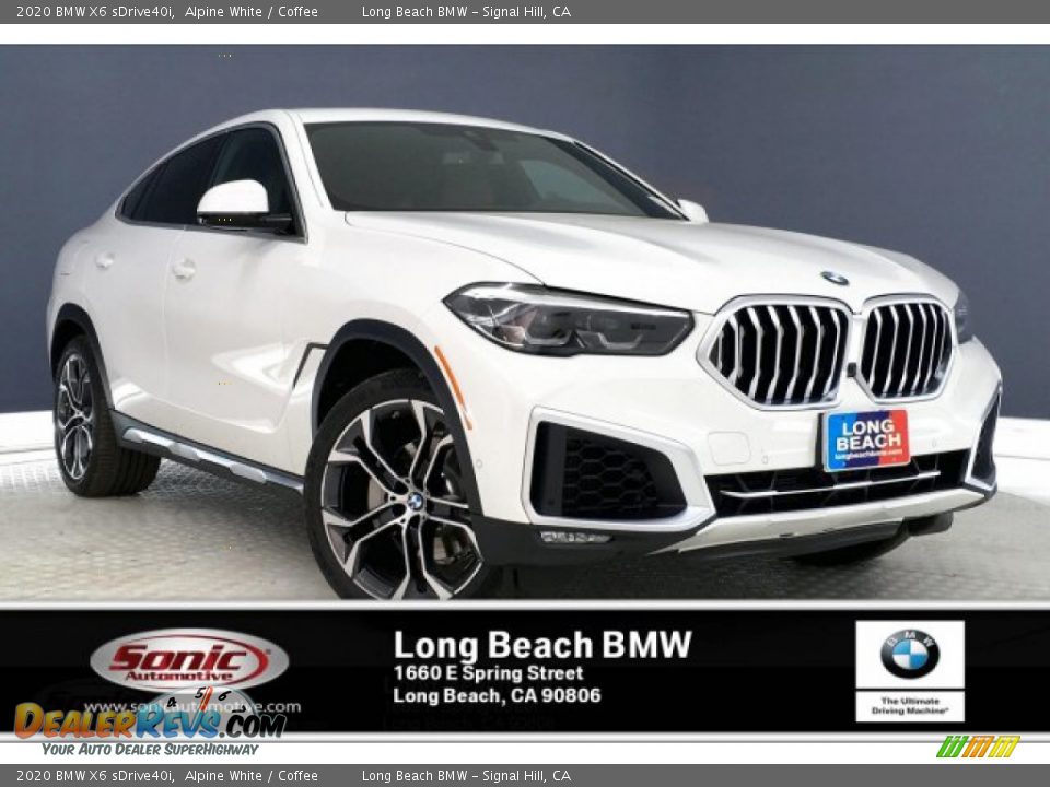 2020 BMW X6 sDrive40i Alpine White / Coffee Photo #1