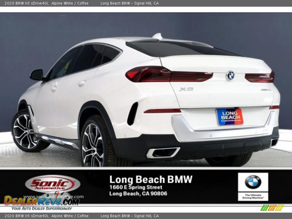 2020 BMW X6 sDrive40i Alpine White / Coffee Photo #3