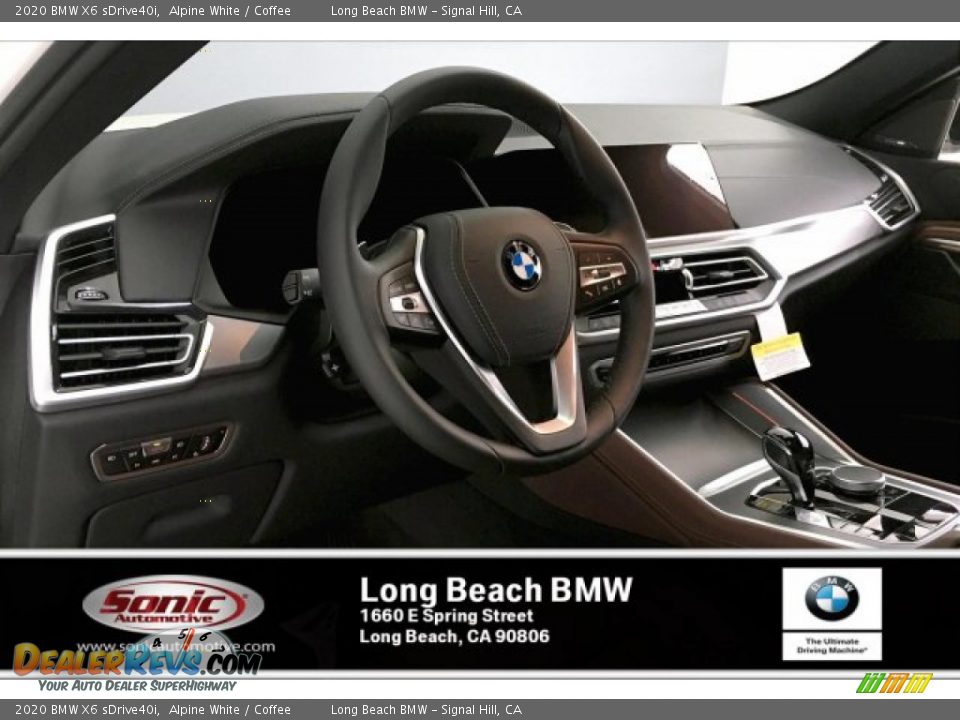 2020 BMW X6 sDrive40i Alpine White / Coffee Photo #6