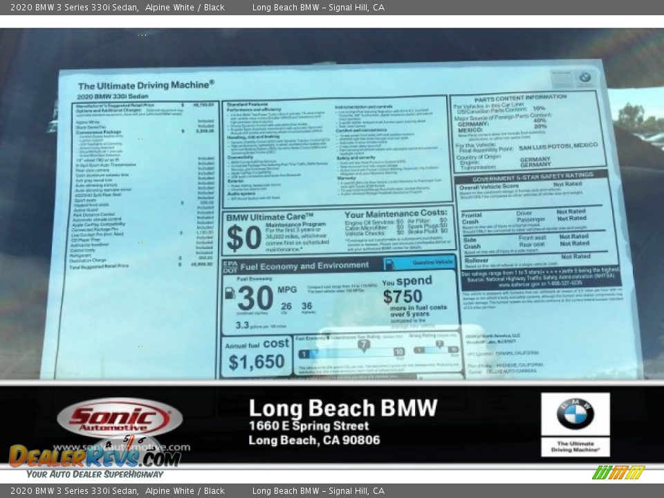 2020 BMW 3 Series 330i Sedan Alpine White / Black Photo #10