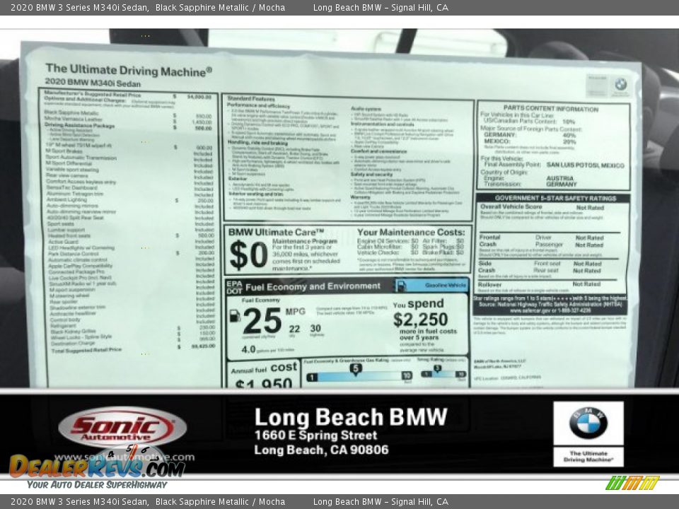 2020 BMW 3 Series M340i Sedan Black Sapphire Metallic / Mocha Photo #16