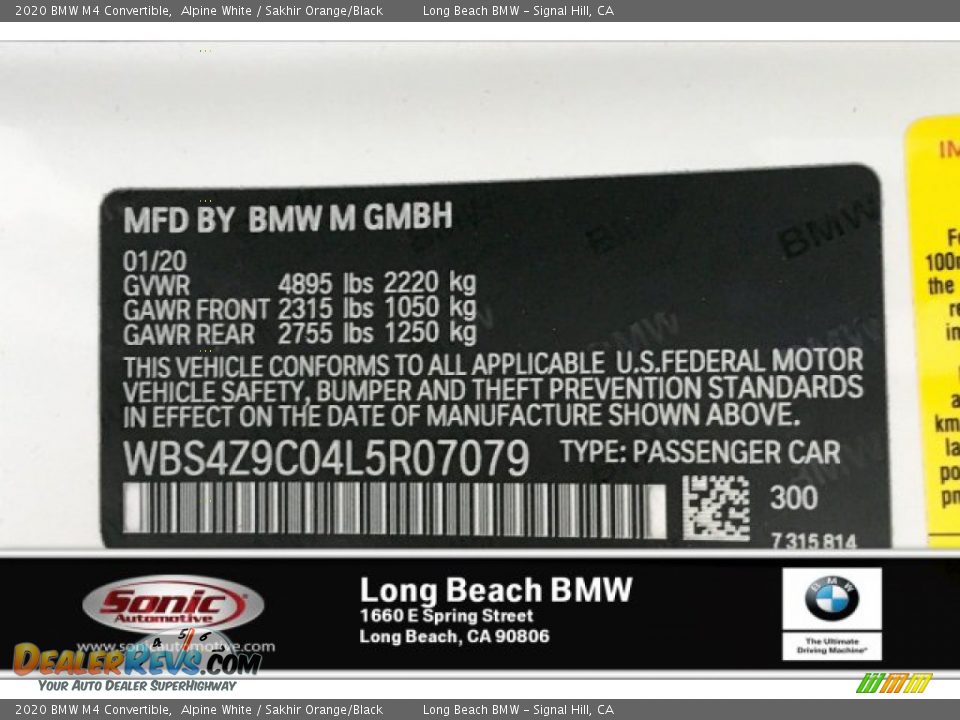 2020 BMW M4 Convertible Alpine White / Sakhir Orange/Black Photo #18