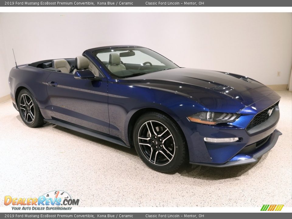 2019 Ford Mustang EcoBoost Premium Convertible Kona Blue / Ceramic Photo #1