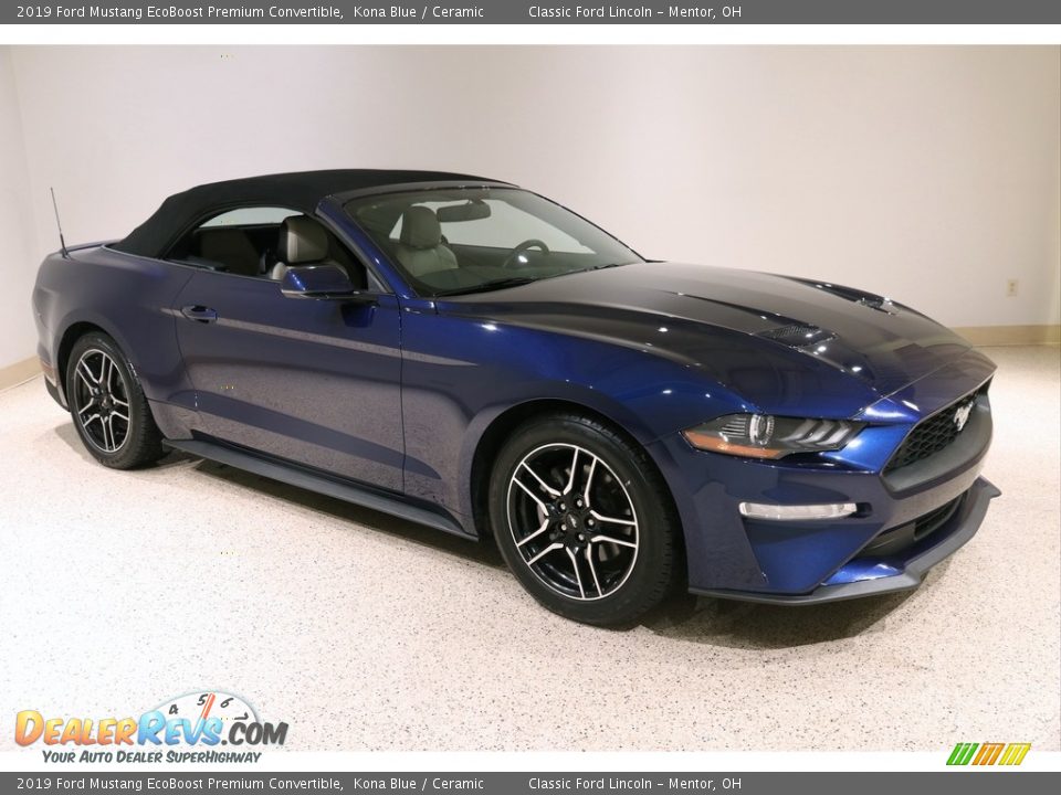 2019 Ford Mustang EcoBoost Premium Convertible Kona Blue / Ceramic Photo #2
