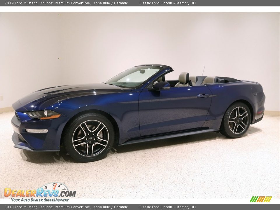 2019 Ford Mustang EcoBoost Premium Convertible Kona Blue / Ceramic Photo #4