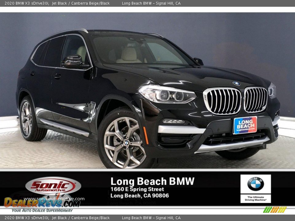2020 BMW X3 sDrive30i Jet Black / Canberra Beige/Black Photo #1