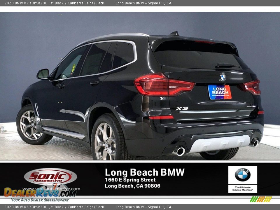 2020 BMW X3 sDrive30i Jet Black / Canberra Beige/Black Photo #3