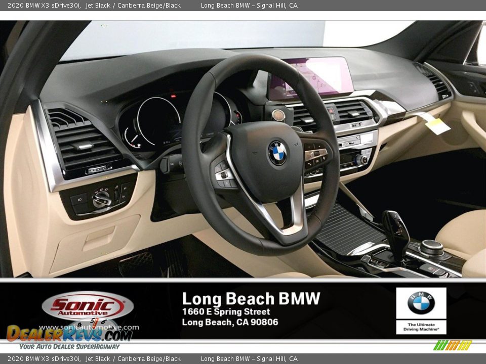 2020 BMW X3 sDrive30i Jet Black / Canberra Beige/Black Photo #7