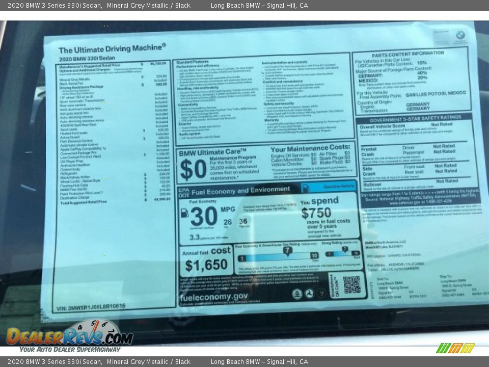 2020 BMW 3 Series 330i Sedan Mineral Grey Metallic / Black Photo #10