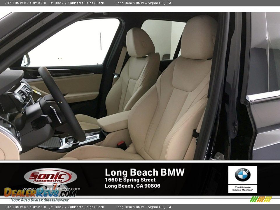 2020 BMW X3 sDrive30i Jet Black / Canberra Beige/Black Photo #9