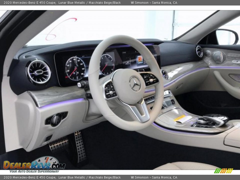 2020 Mercedes-Benz E 450 Coupe Lunar Blue Metallic / Macchiato Beige/Black Photo #4