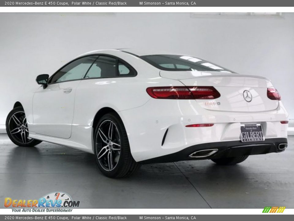 2020 Mercedes-Benz E 450 Coupe Polar White / Classic Red/Black Photo #2