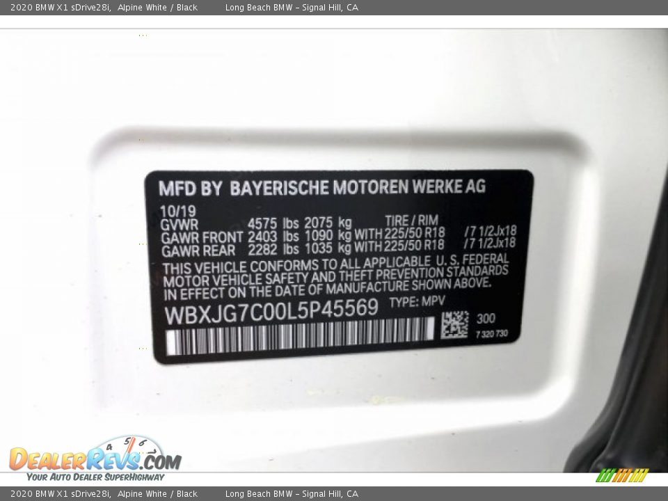 2020 BMW X1 sDrive28i Alpine White / Black Photo #11