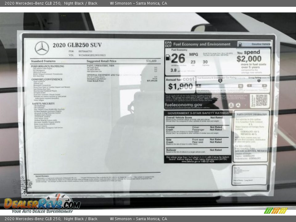 2020 Mercedes-Benz GLB 250 Night Black / Black Photo #10