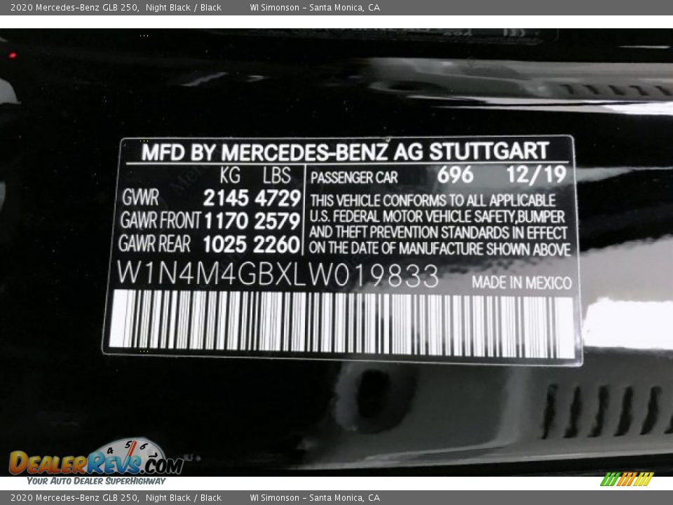 2020 Mercedes-Benz GLB 250 Night Black / Black Photo #11