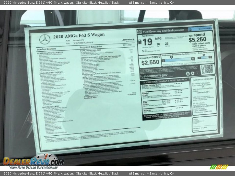2020 Mercedes-Benz E 63 S AMG 4Matic Wagon Obsidian Black Metallic / Black Photo #11