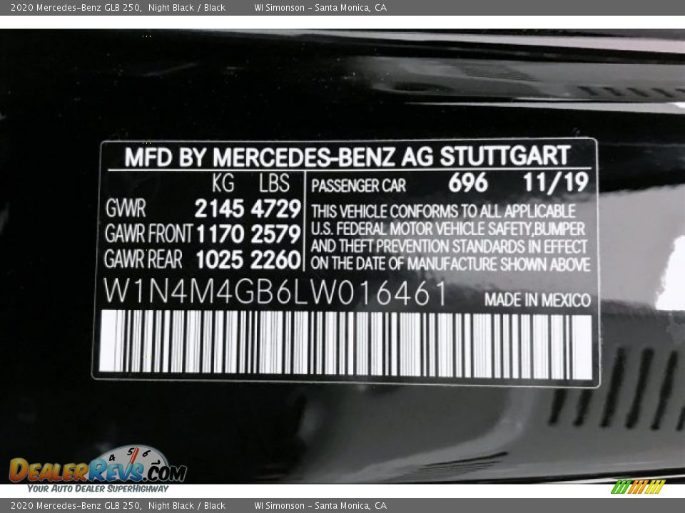 2020 Mercedes-Benz GLB 250 Night Black / Black Photo #10