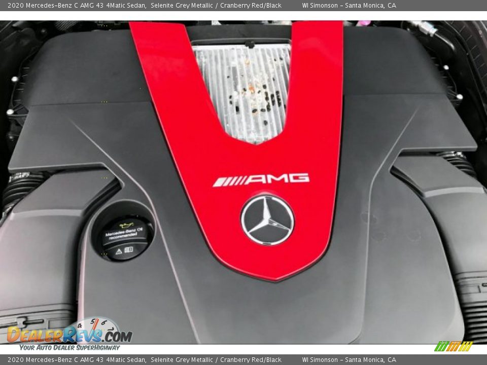 2020 Mercedes-Benz C AMG 43 4Matic Sedan Selenite Grey Metallic / Cranberry Red/Black Photo #30