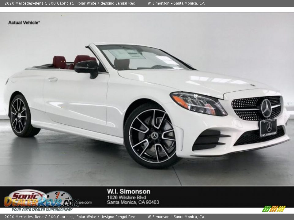 2020 Mercedes-Benz C 300 Cabriolet Polar White / designo Bengal Red Photo #1