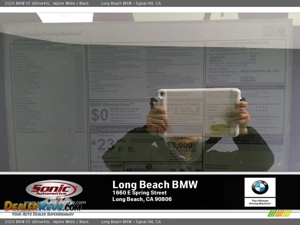 2020 BMW X5 sDrive40i Alpine White / Black Photo #17