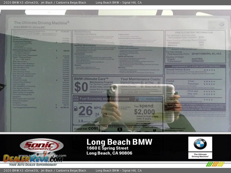 2020 BMW X3 xDrive30i Jet Black / Canberra Beige/Black Photo #17