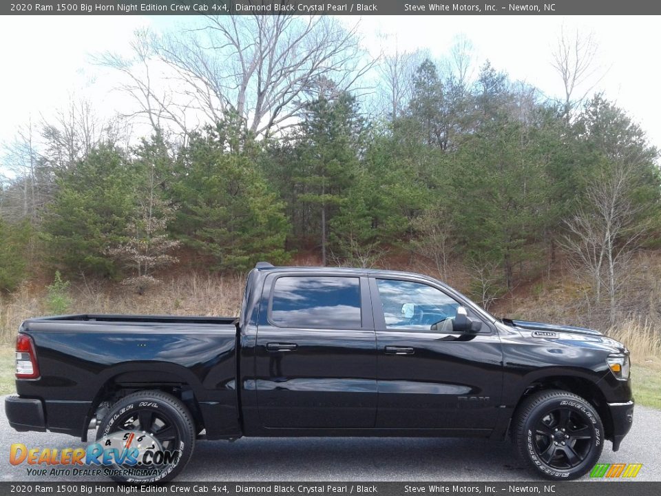 2020 Ram 1500 Big Horn Night Edition Crew Cab 4x4 Diamond Black Crystal Pearl / Black Photo #8