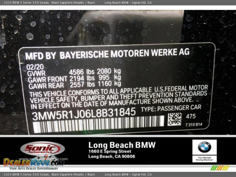 2020 BMW 3 Series 330i Sedan Black Sapphire Metallic / Black Photo #18